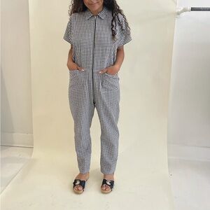 Rachel Comey Black and White Checkered Jumpsuit